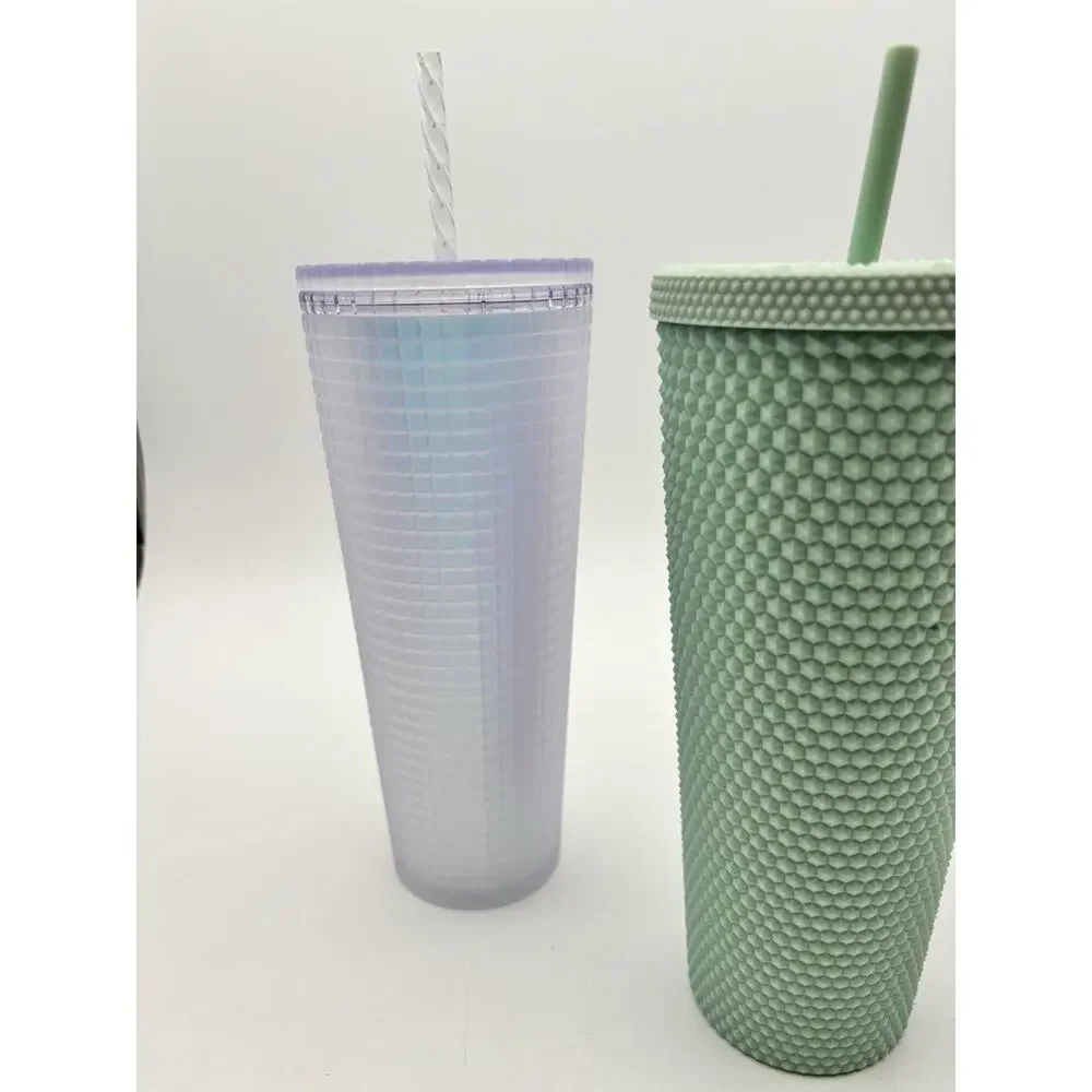 New Starbucks 24oz Tumbler Cups With Straws Lot Of 3 New With Tags
